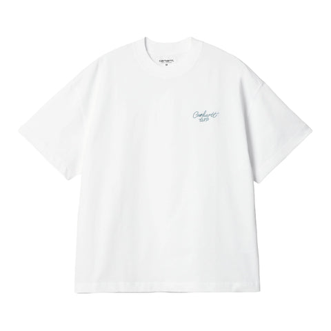 Carhartt Wip T-Shirt da uomo manica corta Signature Script Bianca