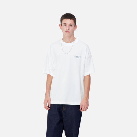 Carhartt Wip T-Shirt da uomo manica corta Signature Script Bianca