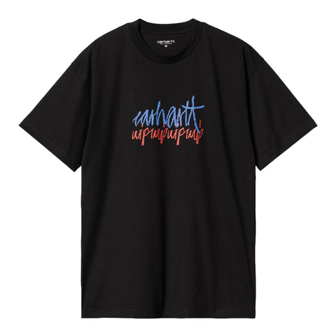 Carhartt Wip Men's T-Shirt Short Sleeve Stereo Black