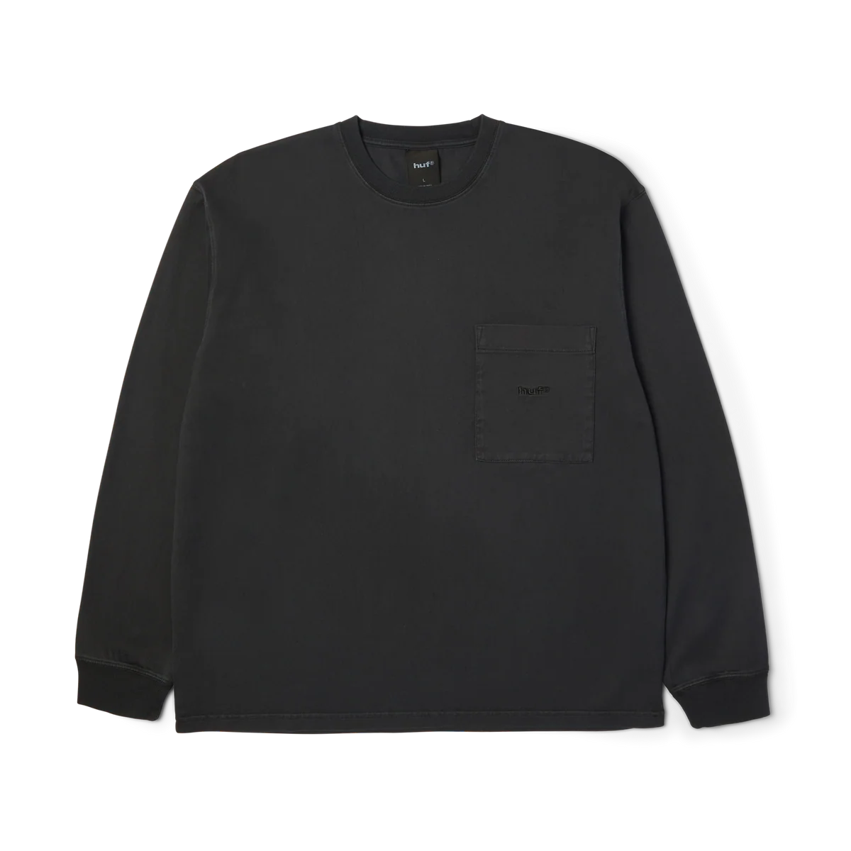 Huf T-Shirt da uomo manica lunga con taschino 89 Knit Top grigia
