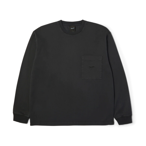 Huf T-Shirt da uomo manica lunga con taschino 89 Knit Top grigia