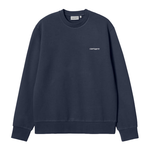 Carhartt Wip Men's Crewneck Sweatshirt Script Embroidery Blue