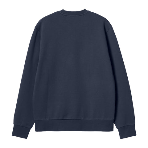 Carhartt Wip Men's Crewneck Sweatshirt Script Embroidery Blue