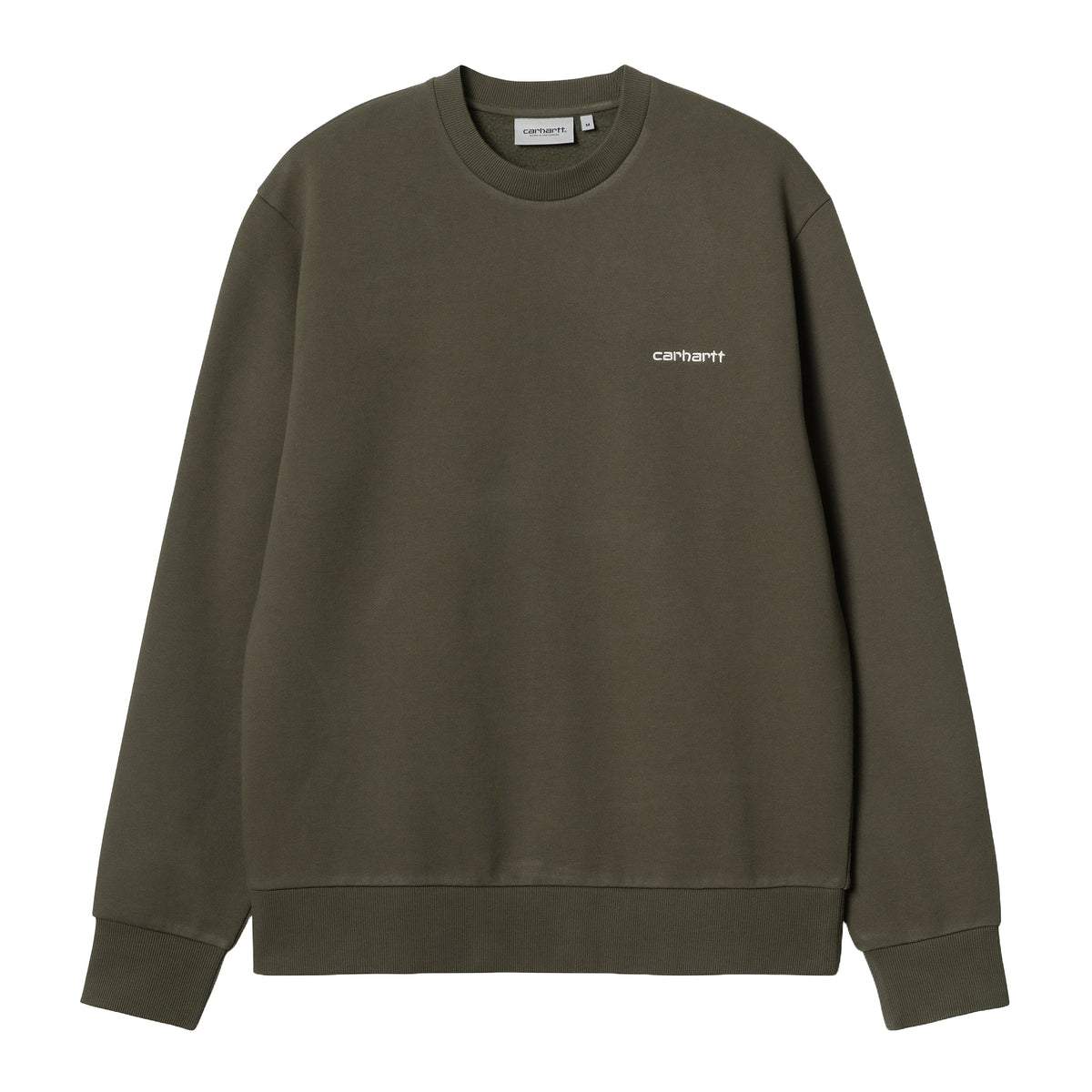 Carhartt Wip Herren-Sweatshirt mit Rundhalsausschnitt, Script-Stickerei, Grün