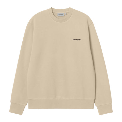 Carhartt Wip Herren-Sweatshirt mit Rundhalsausschnitt und Script-Stickerei in Beige