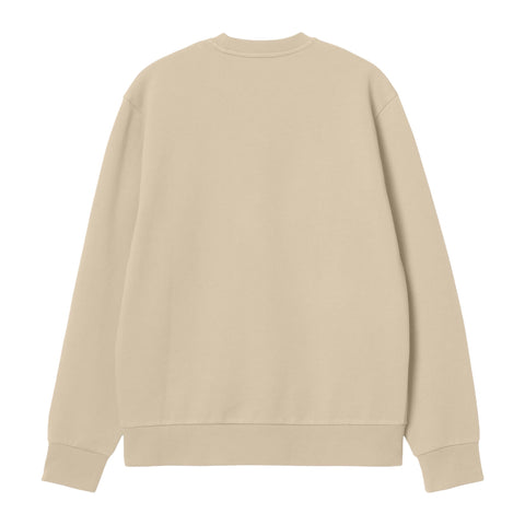 Carhartt Wip Herren-Sweatshirt mit Rundhalsausschnitt und Script-Stickerei in Beige