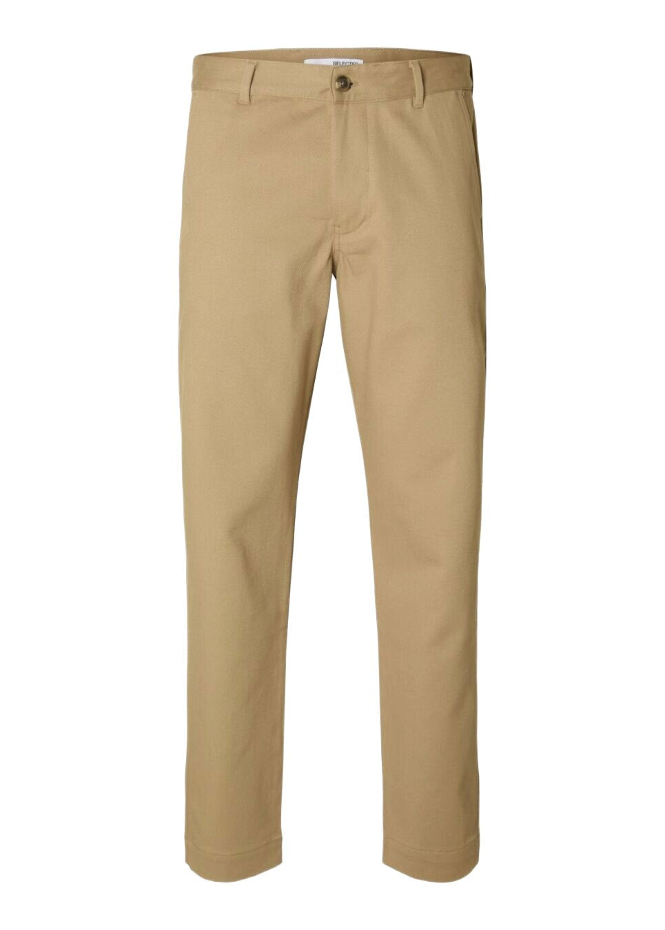 Selected Men's Harry Beige Twill Cotton Trousers