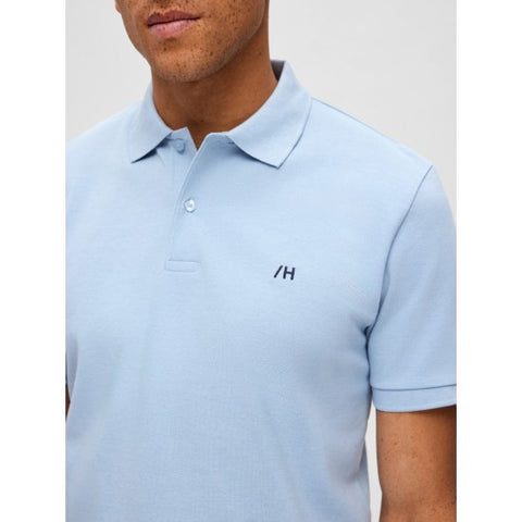 Selected Dante Celeste Short Sleeve Men's Polo