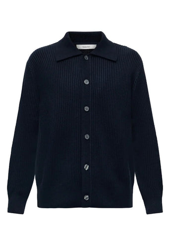 Selected Cardigan da uomo con bottoni Dry Polo blu