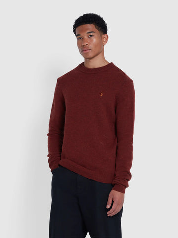 Farah Maglia in lana da uomo Birchall bordeaux