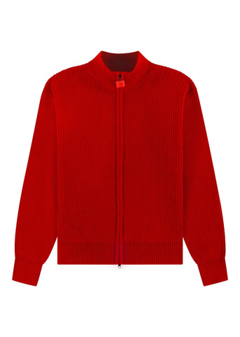 The New Original fisherman Maglia con zip da uomo Rib Zip-Up rossa