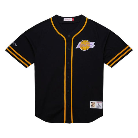 Mitchell &amp; Ness NBA Men's Jacket with Vintage Los Angeles Lakers Logo Buttons