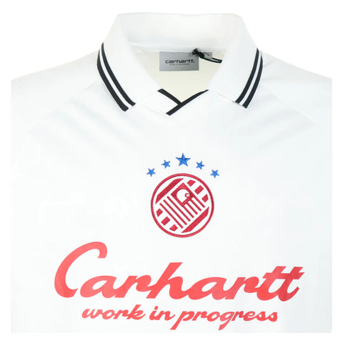 Carhartt Maglia da calcio da uomo manica corta Terrace bianca