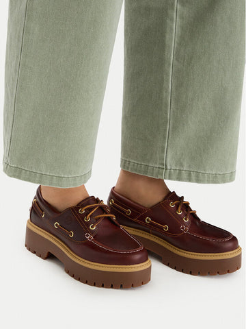 Timberland Scarpa da Barca con Plateau Stone Street da Donna in marrone