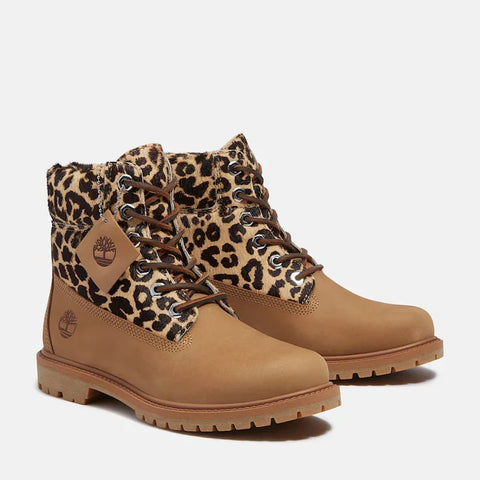 Timberland Scarponcino Leopard 6-Inch Premium da Donna in beige