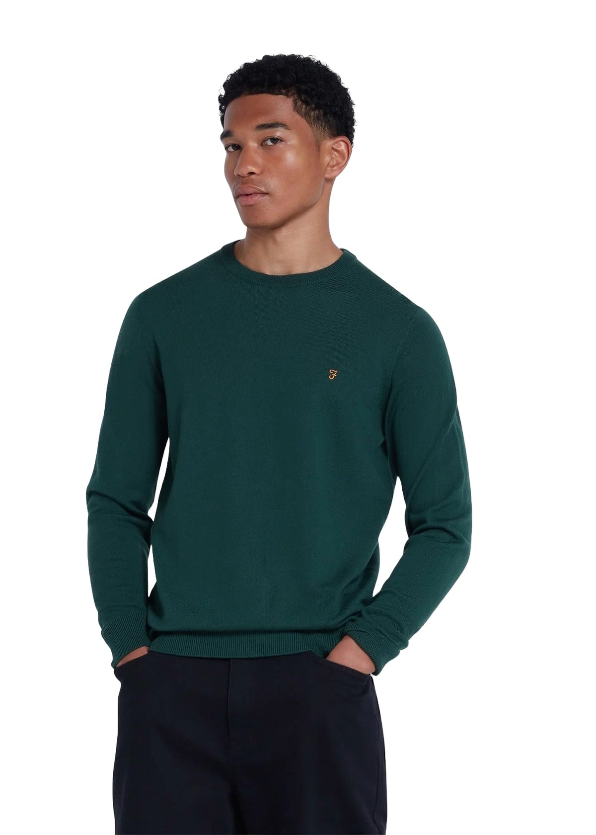 Farah Maglia in lana merino da uomo Mullen  Verde