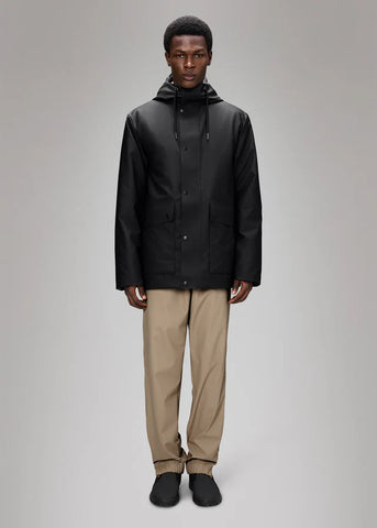 Rains Giacca Parka impermeabile da uomo W3T3 nera