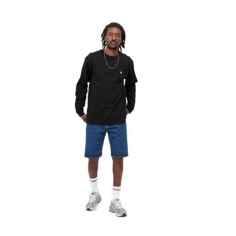 Carhartt Wip T-Shirt da uomo manica lunga Chase nera