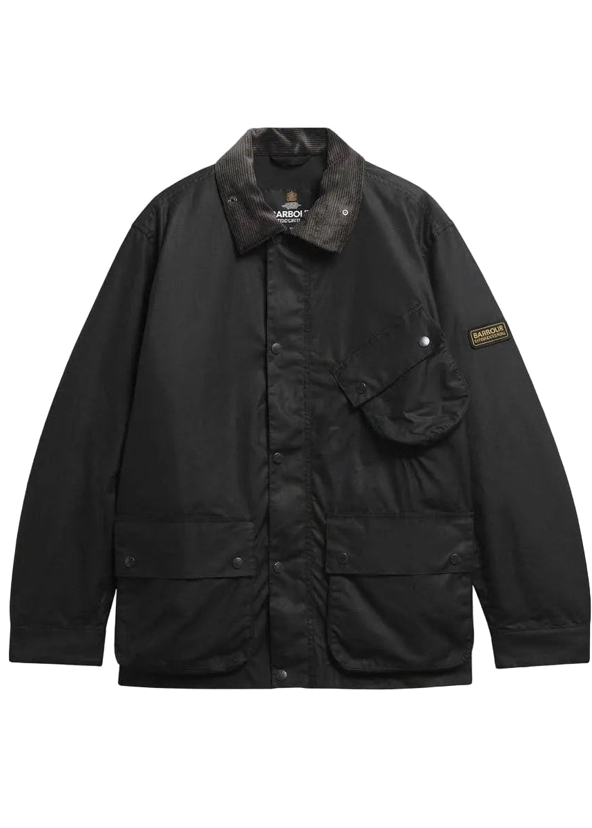 Barbour International Giacca cerata da uomo Brake Line nera