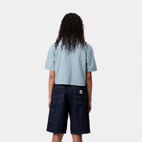 Carhartt Wip Polo corta da donna Script celeste
