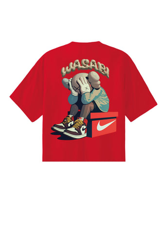 Wasabi T-Shirt da uomo manica corta Kaws rossa
