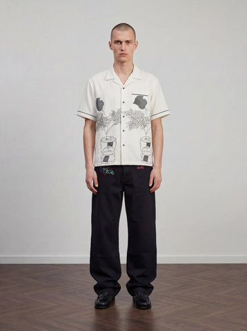 Pas De Mer Camicia da uomo manica corta Lattina bianca