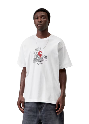 Carhartt Wip T-Shirt da uomo manica corta Old Painter bianca