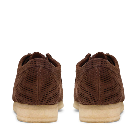 Clarks Scarpa da uomo in pelle scamosciata Wallabee Perforated marrone