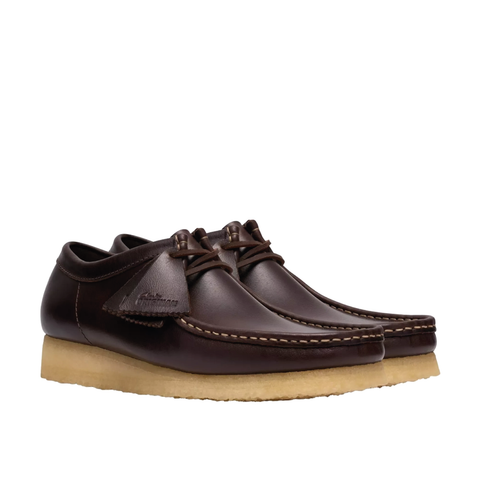 Clarks Scarpa in pelle liscia da uomo Wallabee marrone