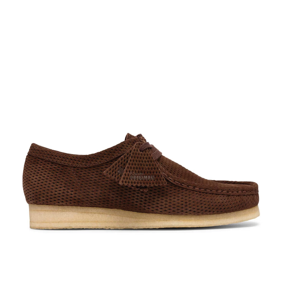 Clarks Scarpa da uomo in pelle scamosciata Wallabee Perforated marrone