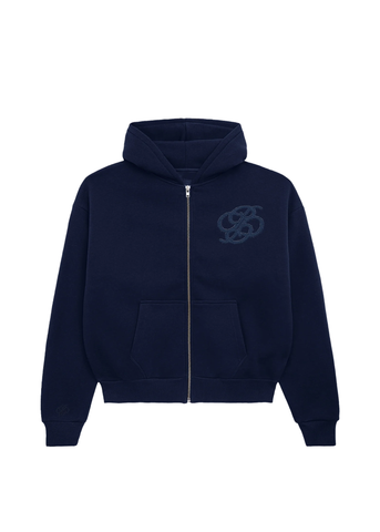 Prohibited Felpa da uomo con zip e cappuccio College Days blu