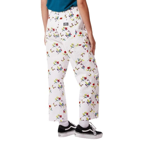 OBEY FLORAL CARPENTER PANTALONI DA DONNA IN COTONE