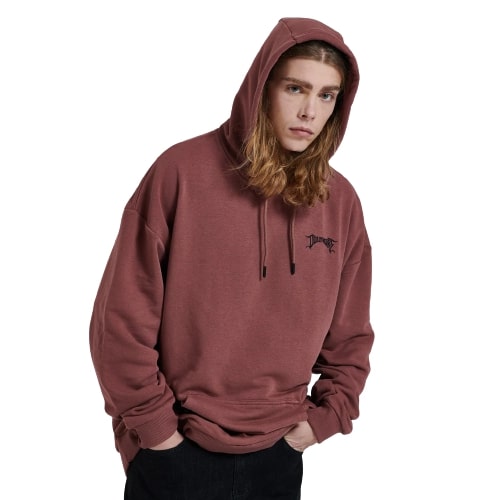 DOLLY NOIRE Lettering Hoodie Over Brown FELPA DA UOMO CON CAPPUCCIO