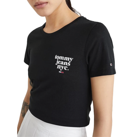 TOMMY JEANS ESSENTIAL LOGO SKINNY FITT-shirt da donna manica corta DW0DW12734