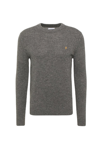 FARAH BIRCHALL CREW NECK LAMBSWOOL JUMPER MEN'S LONG SLEEVE JERSEY F4GFB042