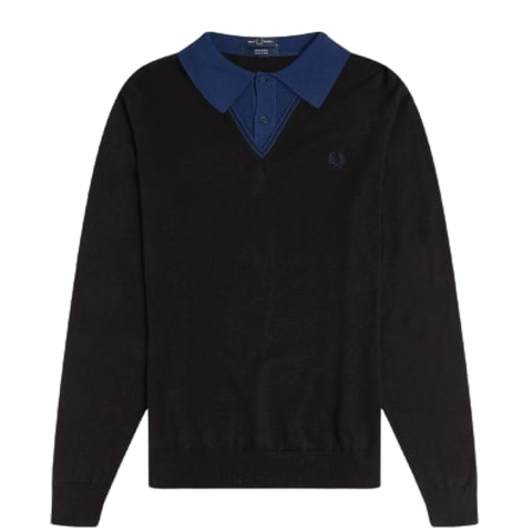 FRED PERRY LS KNITTED V NECK MEN'S SWEATER K2834