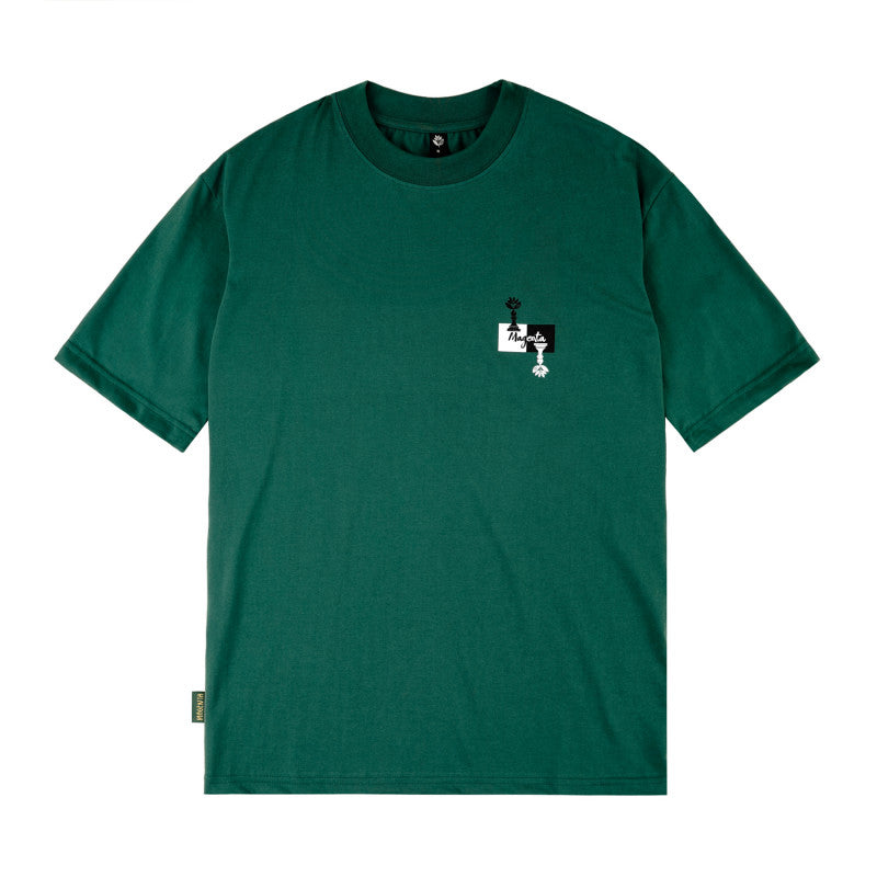 Magentagrünes Schach-Herren-T-Shirt