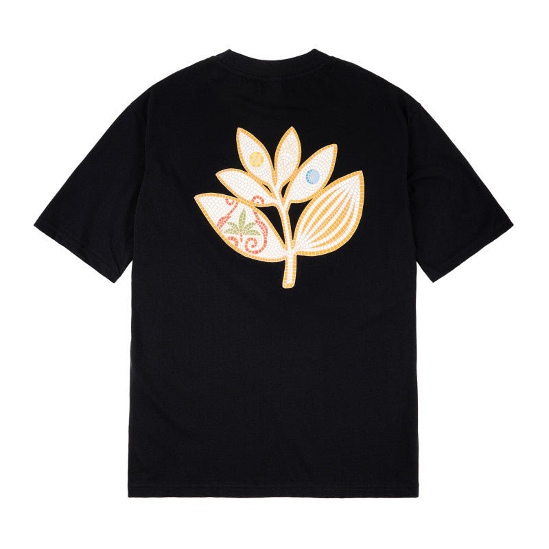 Magenta-schwarzes Mosaik-T-Shirt für Herren