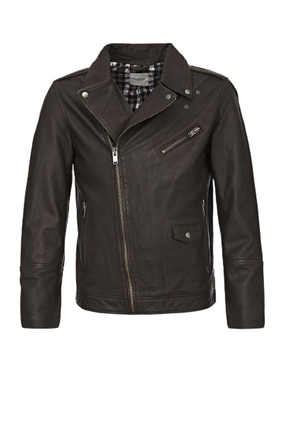 Selected Giacca chiodo da uomo in pelle Biker