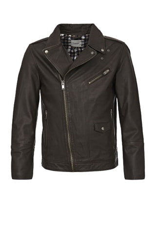 Selected Giacca chiodo da uomo in pelle Biker