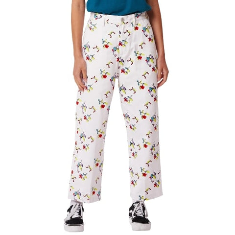 OBEY FLORAL CARPENTER PANTALONI DA DONNA IN COTONE