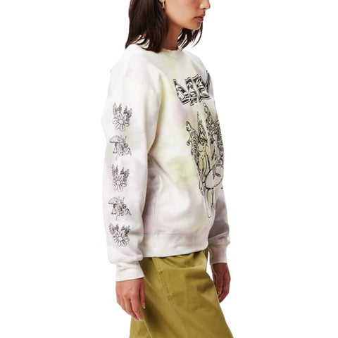 OBEY FLOWER FAIRIES TIE DYE PREMIUM CREWNECK WOMEN'S CREW NECK SWEATSHIRT 211912945