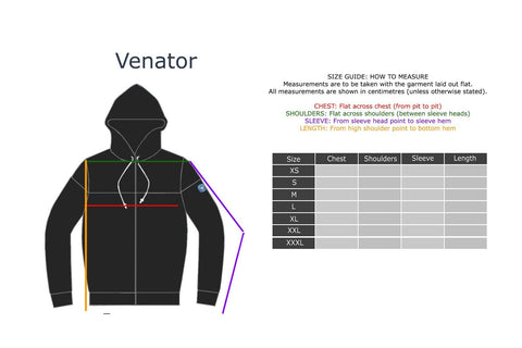 THREE-STROKE Venator Hoodie zip 021-AW23-BK