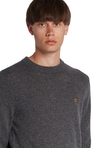 FARAH BIRCHALL CREW NECK LAMBSWOOL JUMPER MEN'S LONG SLEEVE JERSEY F4GFB042