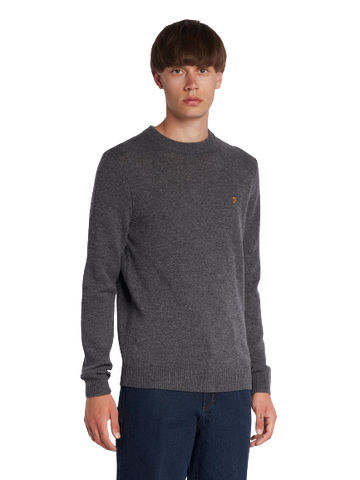FARAH BIRCHALL CREW NECK LAMBSWOOL JUMPER MEN'S LONG SLEEVE JERSEY F4GFB042